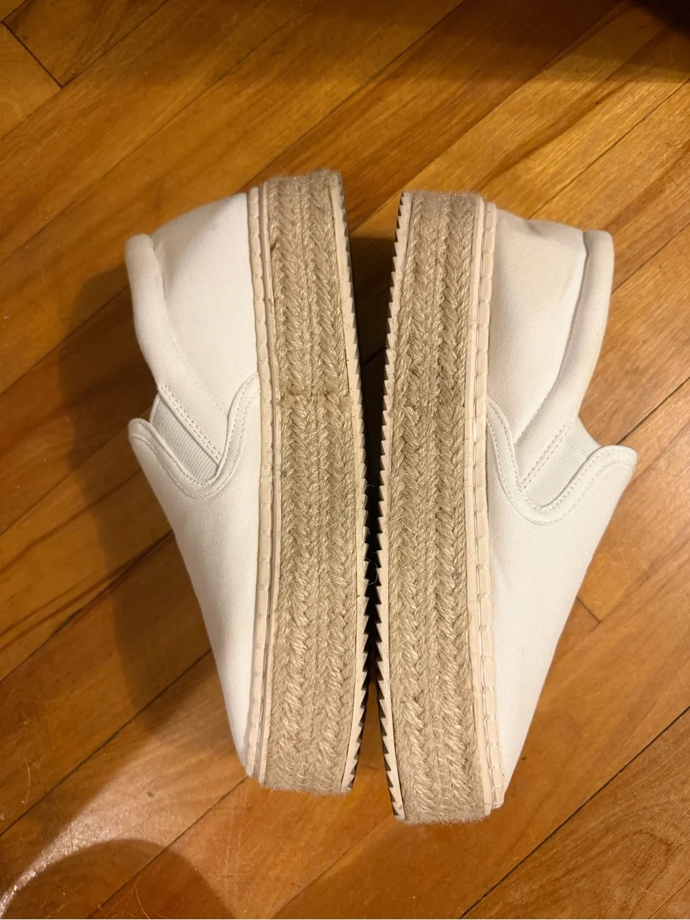 H&M Slip-On Canvas Platform Espadrille Sneakers - White